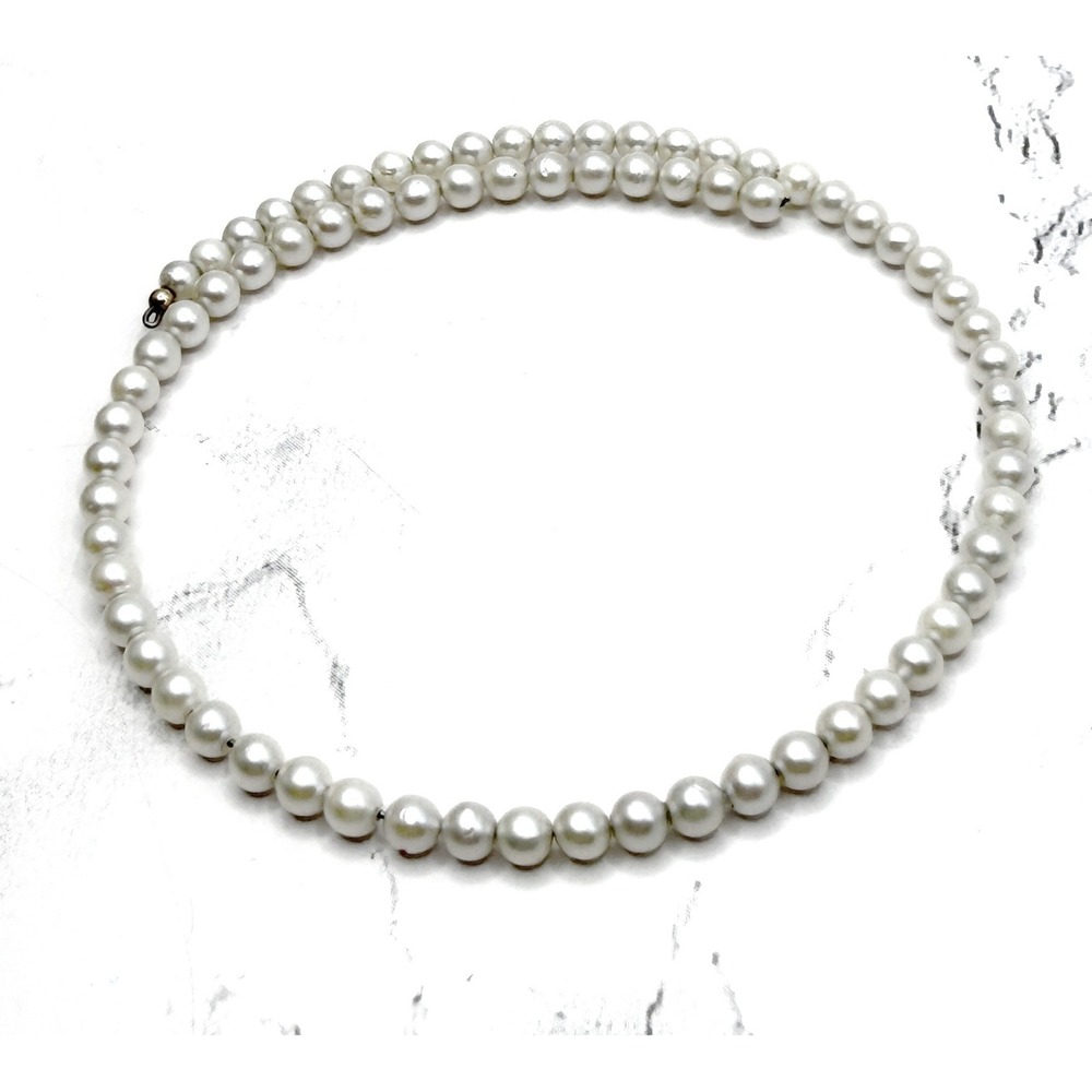 Pearl Memory Wire Bracelet 3.5mm Beaded Wrap Bracelet Classic‎